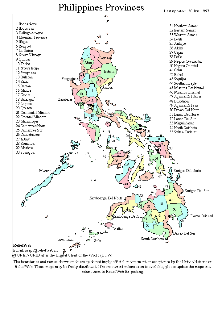 Philippine Map of Provinces - Chan Robles Virtual Law Library